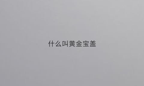 什么叫黄金宝盖(黄金宝是什么东西)