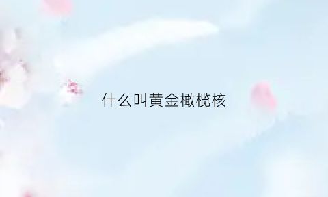 什么叫黄金橄榄核(黄金橄榄核是什么)