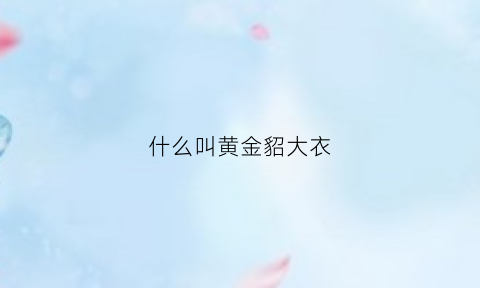 什么叫黄金貂大衣(什么叫黄金貂大衣面料)