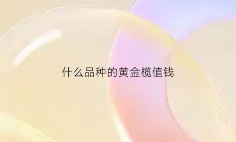 什么品种的黄金榄值钱(什么品种的黄金榄值钱又好看)