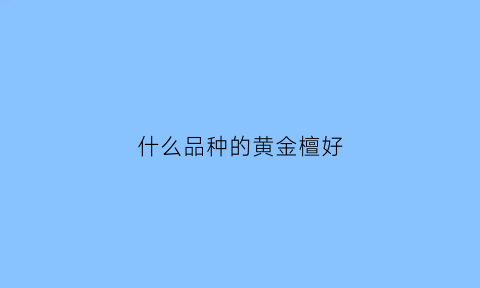 什么品种的黄金檀好