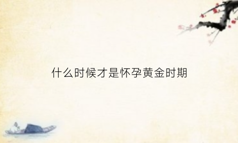 什么时候才是怀孕黄金时期(什么时候是怀孕的时间)