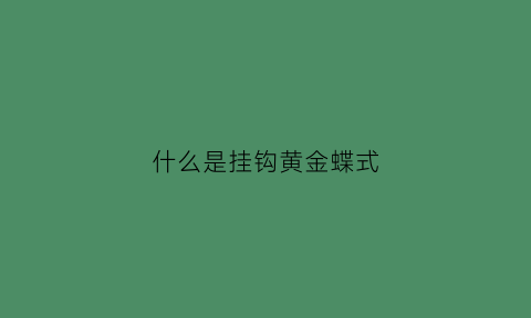 什么是挂钩黄金蝶式(挂钩黄金看涨是什么意思)