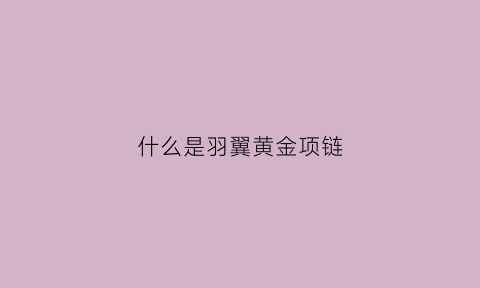 什么是羽翼黄金项链