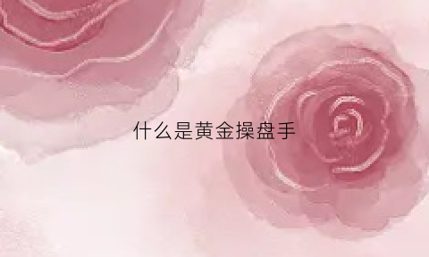 什么是黄金操盘手