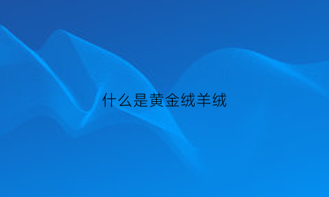 什么是黄金绒羊绒(什么是黄金绒羊绒大衣)