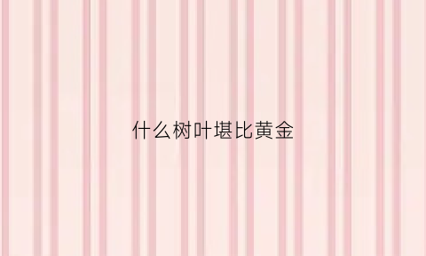 什么树叶堪比黄金(什么树叶子是金黄的)