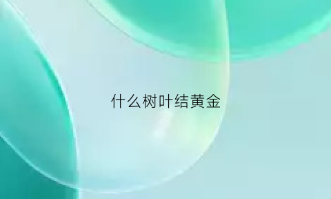 什么树叶结黄金(什么树叶是金色的)