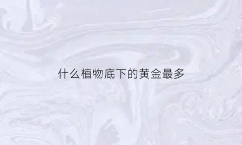 什么植物底下的黄金最多