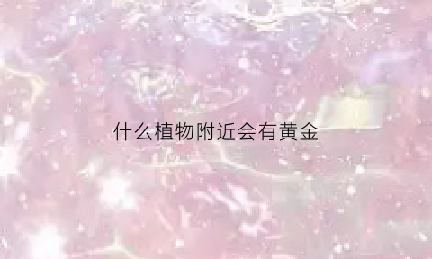 什么植物附近会有黄金(什么植物下面最大可能有黄金)