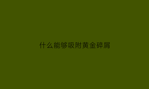 什么能够吸附黄金碎屑(什么东西能吸黄金视频)