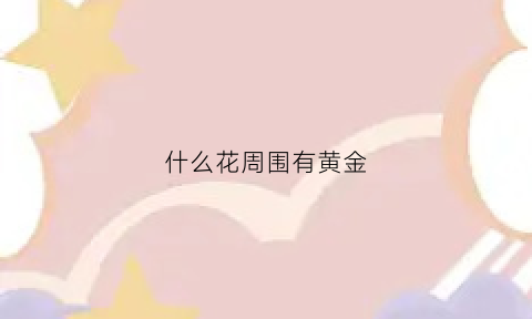 什么花周围有黄金(什么花有黄色的)