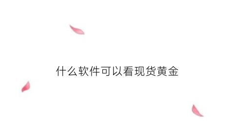 什么软件可以看现货黄金(什么软件看现货黄金好)