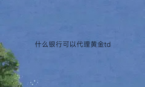 什么银行可以代理黄金td(哪些银行有黄金实物卖)