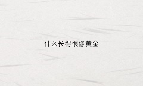 什么长得很像黄金