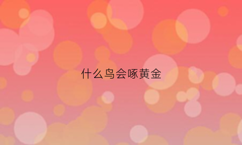 什么鸟会啄黄金