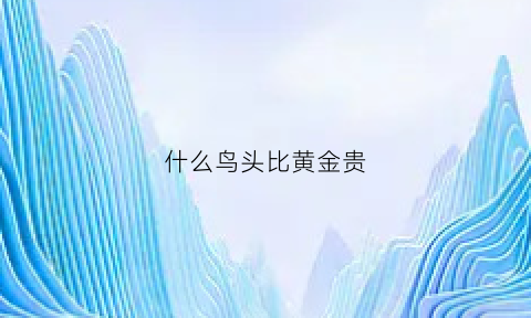 什么鸟头比黄金贵