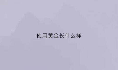 使用黄金长什么样(黄金长什么样子的图片)