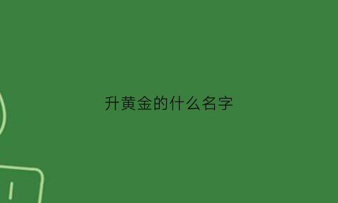 升黄金的什么名字(升值黄金)