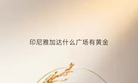 印尼雅加达什么广场有黄金