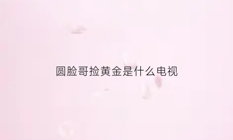 圆脸哥捡黄金是什么电视