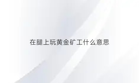 在腿上玩黄金矿工什么意思