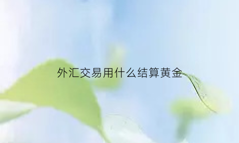 外汇交易用什么结算黄金(外汇黄金手续费怎么算)