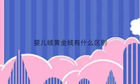 婴儿绒黄金绒有什么区别