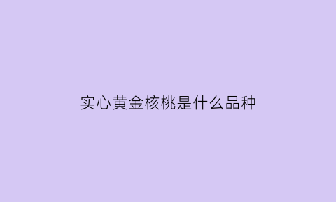 实心黄金核桃是什么品种(实心黄金硬吗)