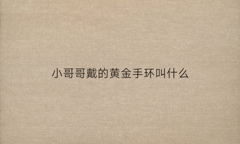 小哥哥戴的黄金手环叫什么(小哥哥戴的黄金手环叫什么名字)