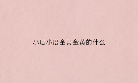 小度小度金黄金黄的什么