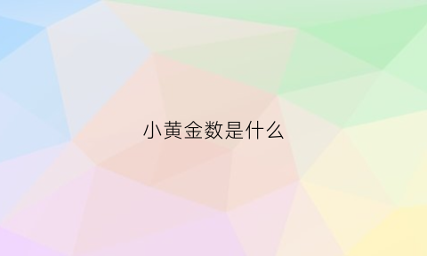 小黄金数是什么