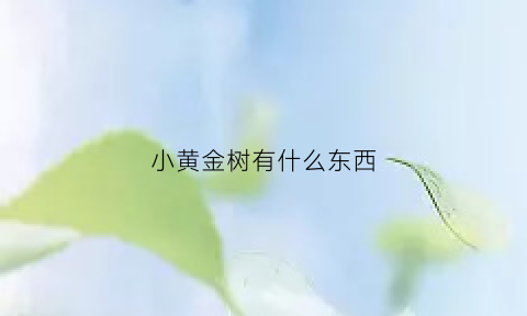 小黄金树有什么东西(小黄金树有什么东西吗)