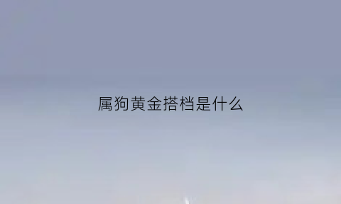 属狗黄金搭档是什么(属狗黄金搭档是什么星座)