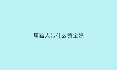 属猪人带什么黄金好(属猪适合戴什么生肖金子)