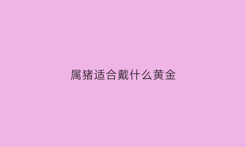 属猪适合戴什么黄金(属猪的人适合戴黄金吗)