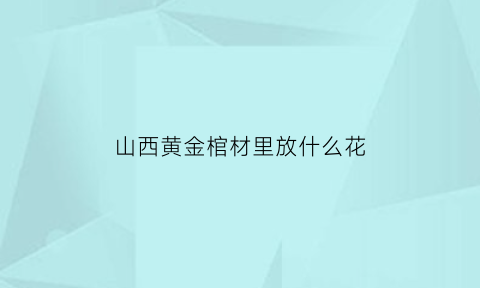 山西黄金棺材里放什么花