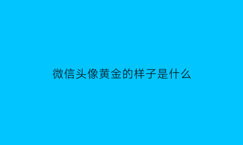 微信头像黄金的样子是什么(微信头像黄金)