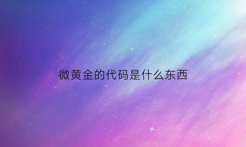 微黄金的代码是什么东西