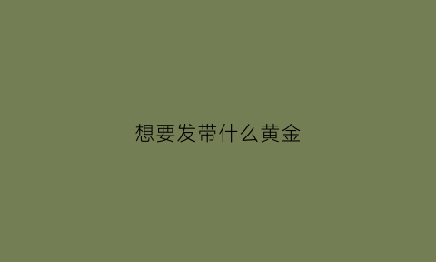 想要发带什么黄金(发带买什么样的好)