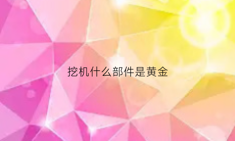 挖机什么部件是黄金(挖机有什么重要部件组成)