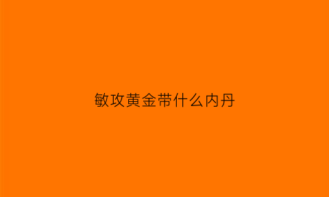 敏攻黄金带什么内丹