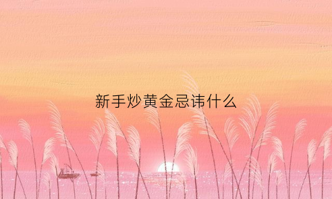 新手炒黄金忌讳什么(新手炒黄金需要多少钱投入)