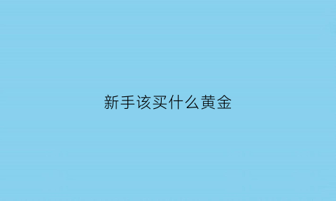 新手该买什么黄金(新手该买什么黄金好)