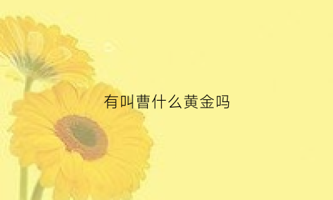 有叫曹什么黄金吗(曹这个字念什么)