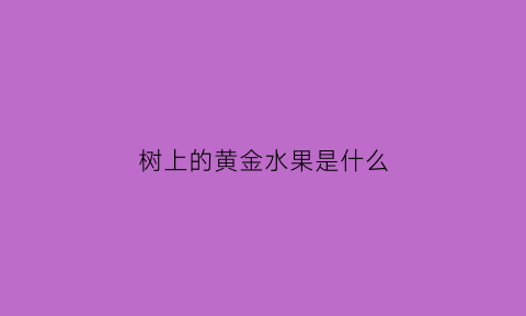 树上的黄金水果是什么