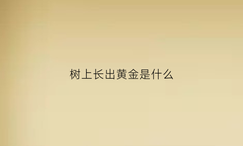 树上长出黄金是什么