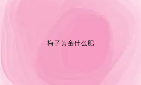 梅子黄金什么肥(黄金梅的种子什么时间种)