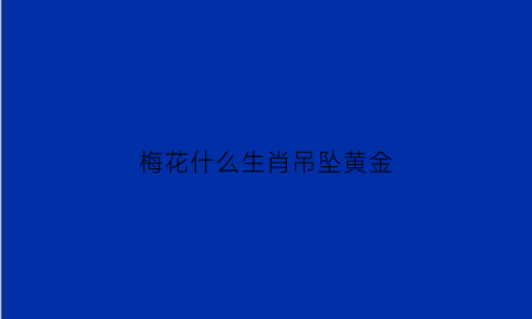 梅花什么生肖吊坠黄金(梅花指的什么生肖)