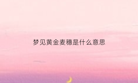 梦见黄金麦穗是什么意思(梦见金黄的麦子是什么预兆)